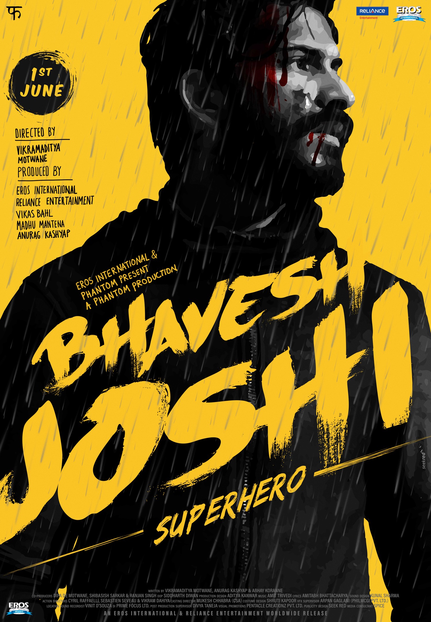 Bhavesh Joshi Superhero - Reveal Yellow poster #SeekRed